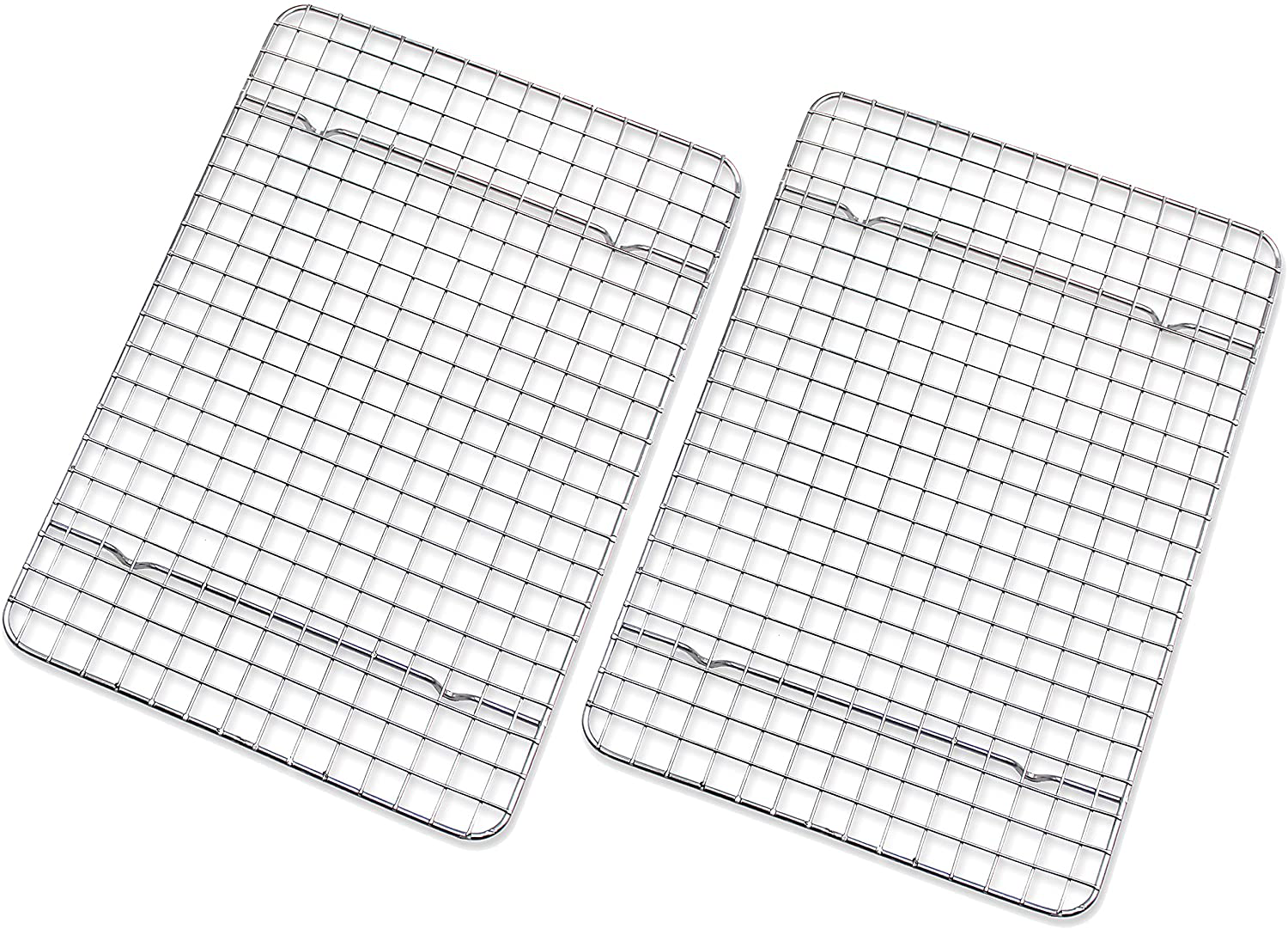 Checkered Chef Cooling Rack - Set of 2 Stainless Steel, Oven Safe Grid Wire Racks for Cooking & Baking - 8” x 11 ¾"