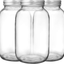 Bedoo 3 Pack Mason Jars 64 oz Wide Mouth with Lid and Band, Half Gallon Mason Jars with Airtight Lids , Clear Glass Mason Jars (Set of 3) (Wide Mouth)