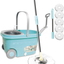 Spin Mop Bucket Floor Cleaning - Favbal Mop and Bucket with Wringer Set Spinning Mopping Buckets Cleaning Supplies with 6 Replacement Refills,61" Extended Handle for Home Hardwood Floors Tiles