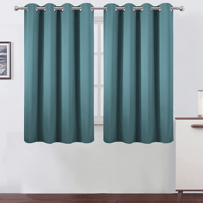 LEMOMO Sea Teal Thermal Blackout Curtains/52 x 54 Inch/Set of 2 Panels Room Darkening Curtains for Bedroom