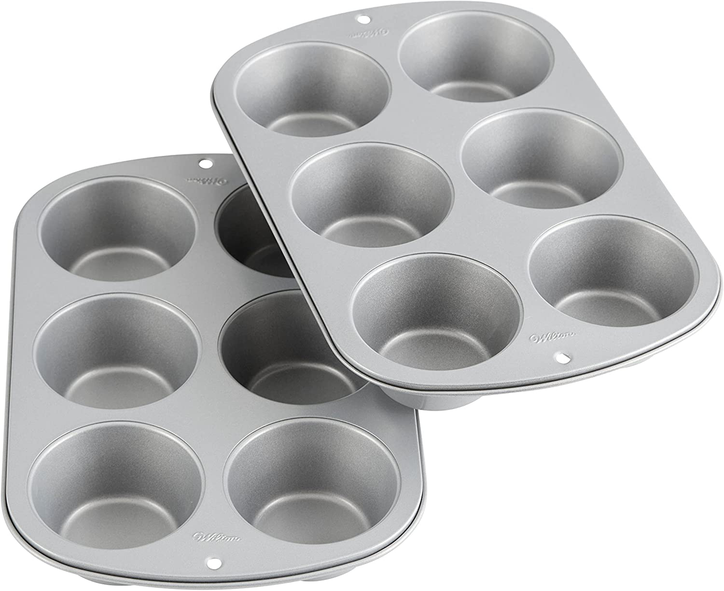 Wilton Recipe Right Non-Stick 6 Cup Jumbo Muffin Pan, Set of 2