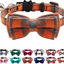 Joytale Breakaway Cat Collar with Bow Tie and Bell, Cute Plaid Patterns, 1 Pack Kitty Safety Collars,Haze Blue