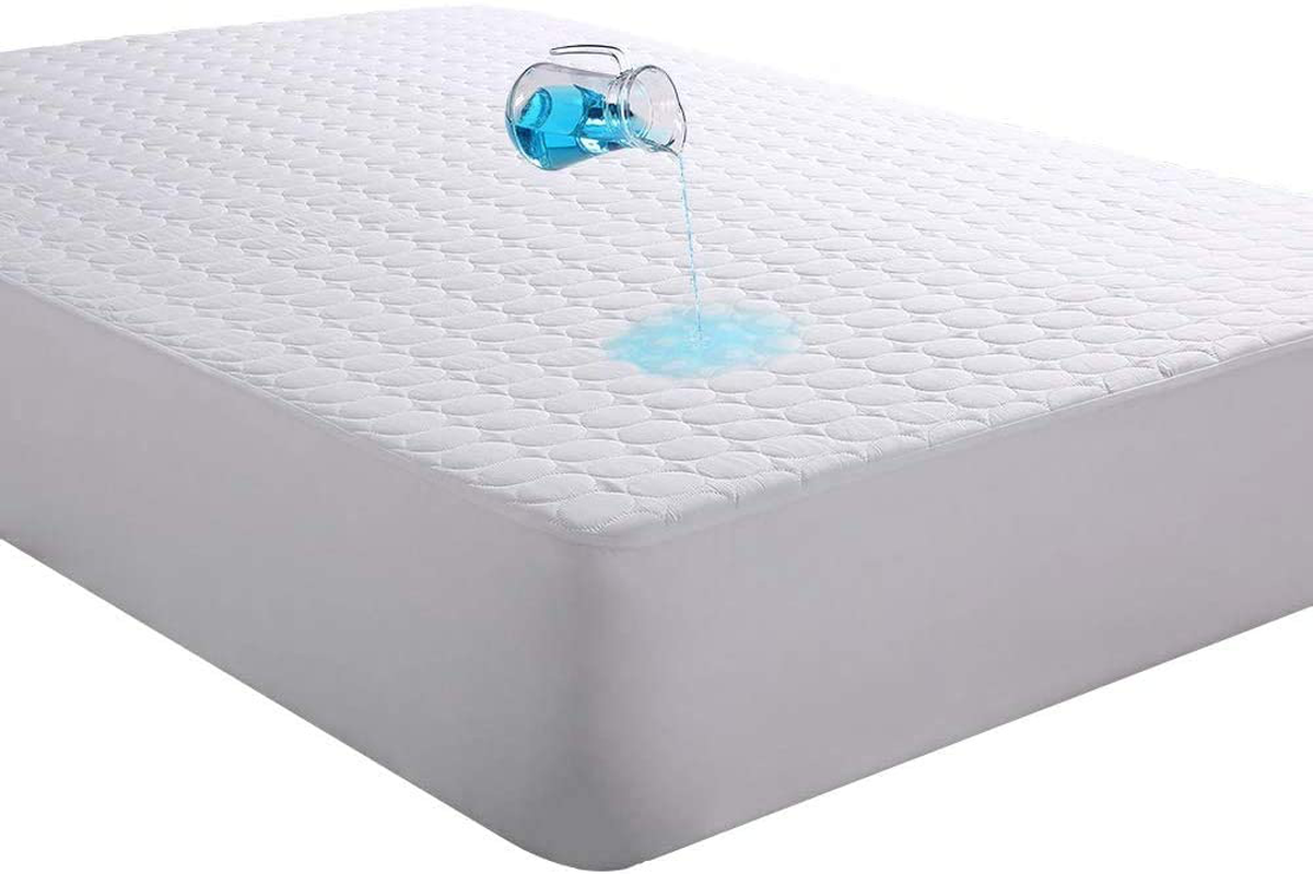 Bedecor Quilted Fitted Mattress Pad Super Water Absorption Deep Pocket to 18 Inches - Full