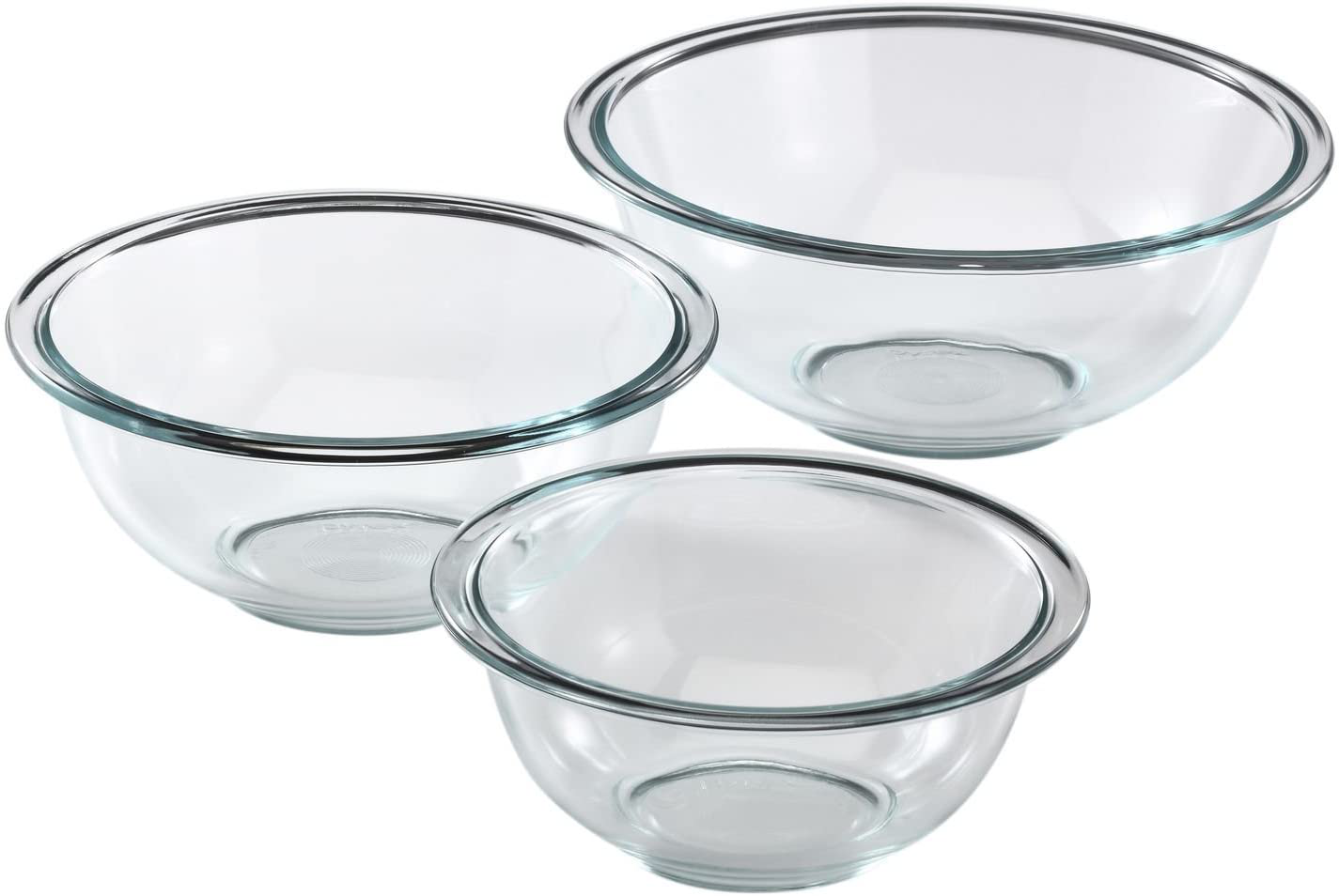 Pyrex 1118441 Prepware Mixing Bowl Set, 3-Piece, Clear