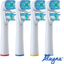 Replacement Brush Heads Compatible with OralB Braun- Best Double Clean, Pack of 4 Electric Toothbrush Replacement Heads