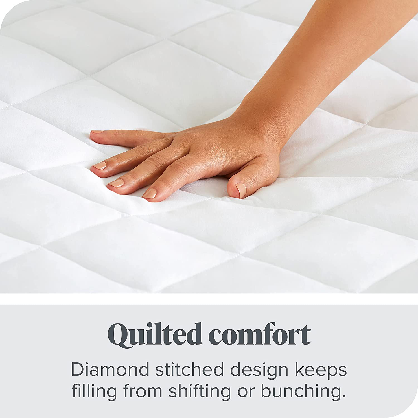 Bare Home Quilted Fitted Mattress Pad (Twin) - Cooling Mattress Topper - Easily Washable - Elastic Fitted Mattress Cover - Stretch-to-Fit up to 15 Inches Deep (Twin)