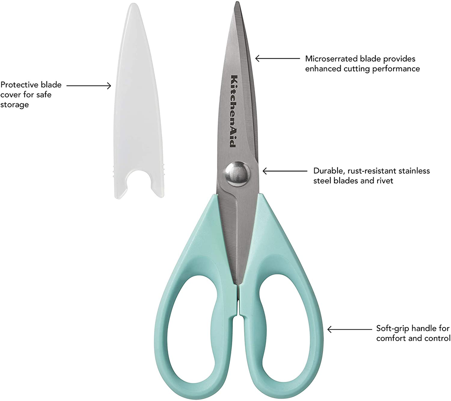 KitchenAid All Purpose Shears with Protective Sheath, 8.72-Inch, Red