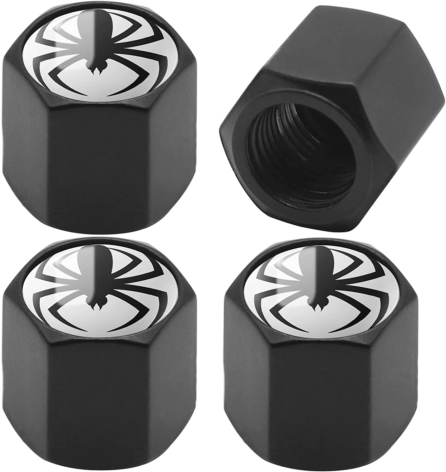 Tire Stem Valve Caps with SS, Universal Valve Stem Cap, Tire Stem Covers for Cars, SUV, Bike，Bicycle, Trucks, Motorcycles, 4PCS