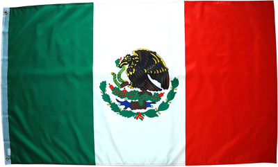 3X5 Mexico Flag , Polyester Mexican Flag Double Stitched with Brass Grommets , Bandera De Mexico 3X5 , Bandera Mexicana , Flag Mexico , Mexican Flag 3X5 , Flags Mexico , Mexico Flags , Mexican Flags