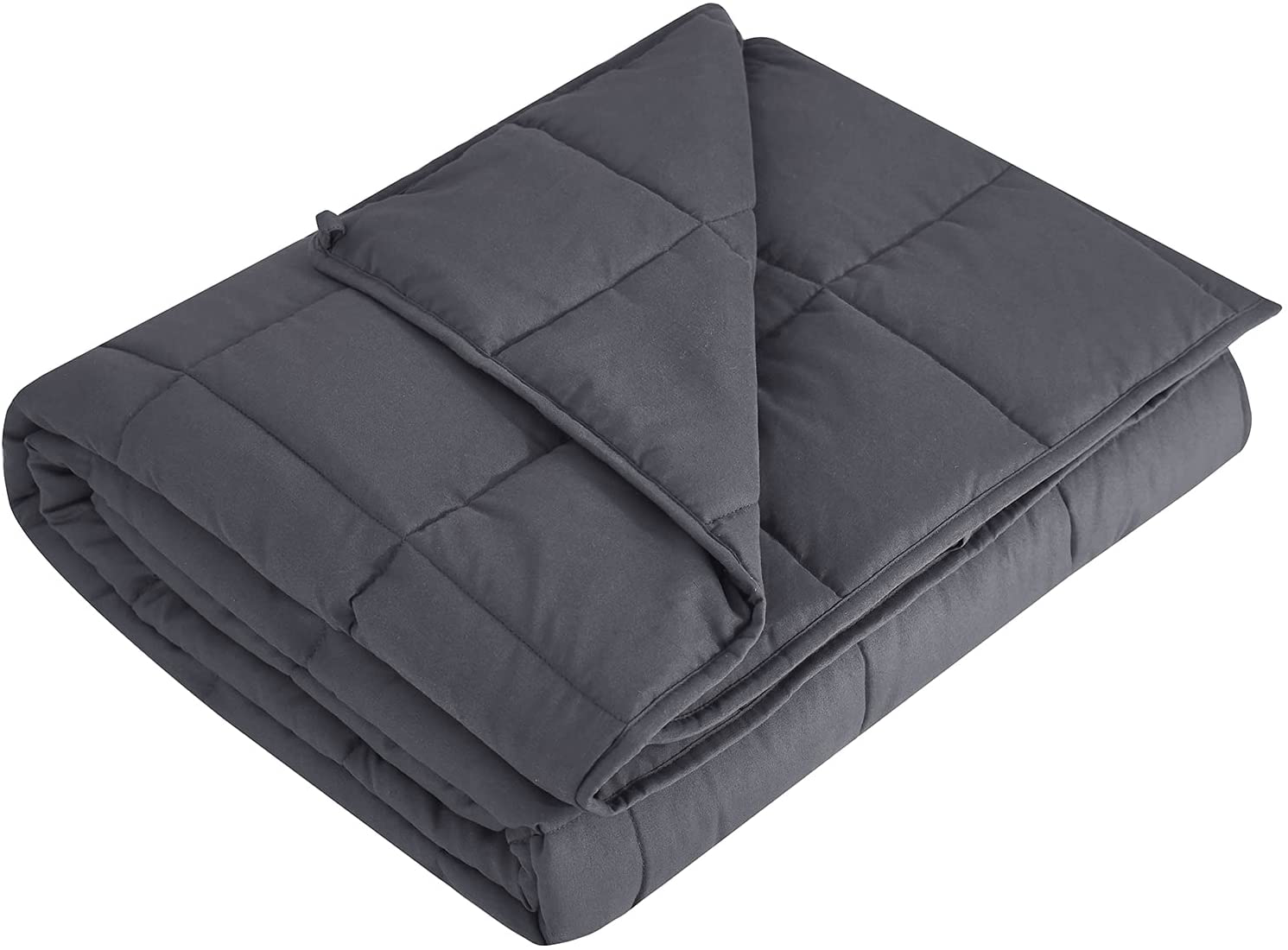 Weighted Blanket (Dark Grey,48"X72"-15Lbs) Cooling Breathable Heavy Blanket Microfiber Material with Glass Beads Big Blanket for Adult All-Season Summer Fall Winter Soft Thick Comfort Blanket