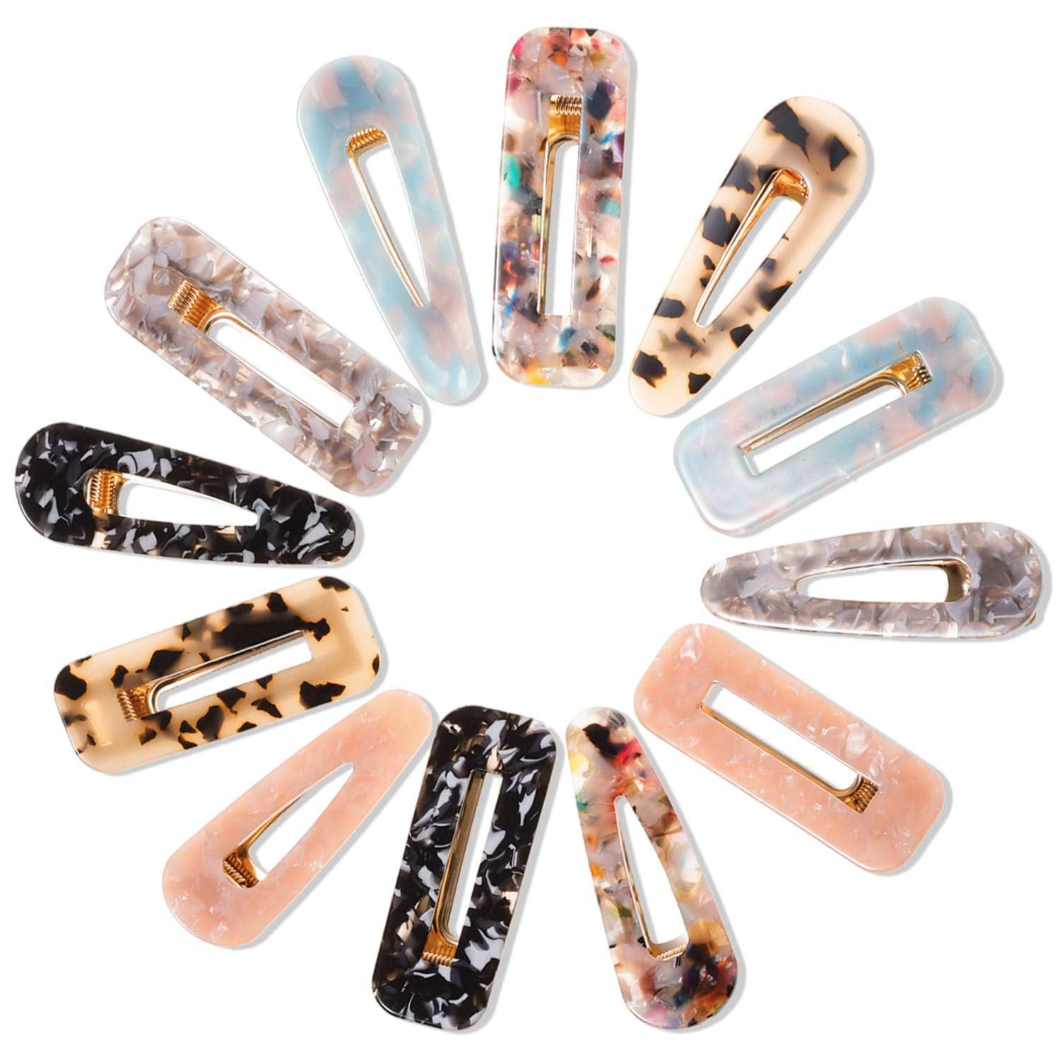 Cridoz 12 Pcs Acrylic Resin Hair Barrettes Hair Clips for Women Hair Accessories