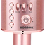 BONAOK Karaoke Microphone Bluetooth Wireless, Portable Karaoke Machine Mic Speaker for Kids and Adults Home Party Birthday (Rose Gold Plus)