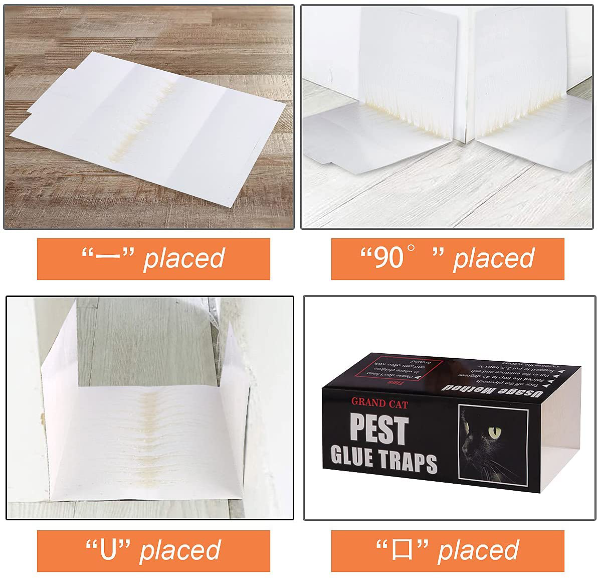 Mouse Glue Traps Large Size, 10 Pieces Peanut Butter Mouse Traps Glue Pads Super Sticky Boards for Indoor and Outdoor Mice, Rats, Cockroach, Spiders