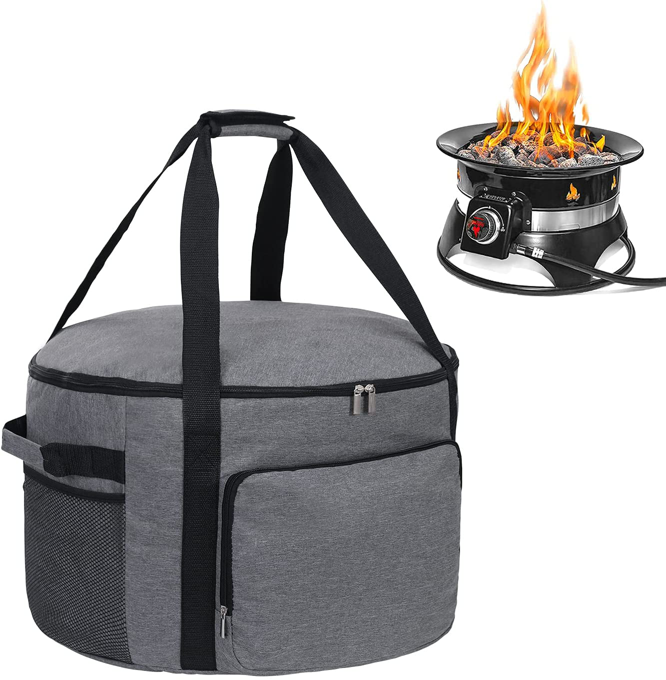 Outdoor Fire Pit Bag for Outland Firebowl Model 893 870 823, OSPUORT fire Pit Carrying Bag Propane Gas Fire Pit Carry case 19 Inch Diameter Bag Only (Gray)