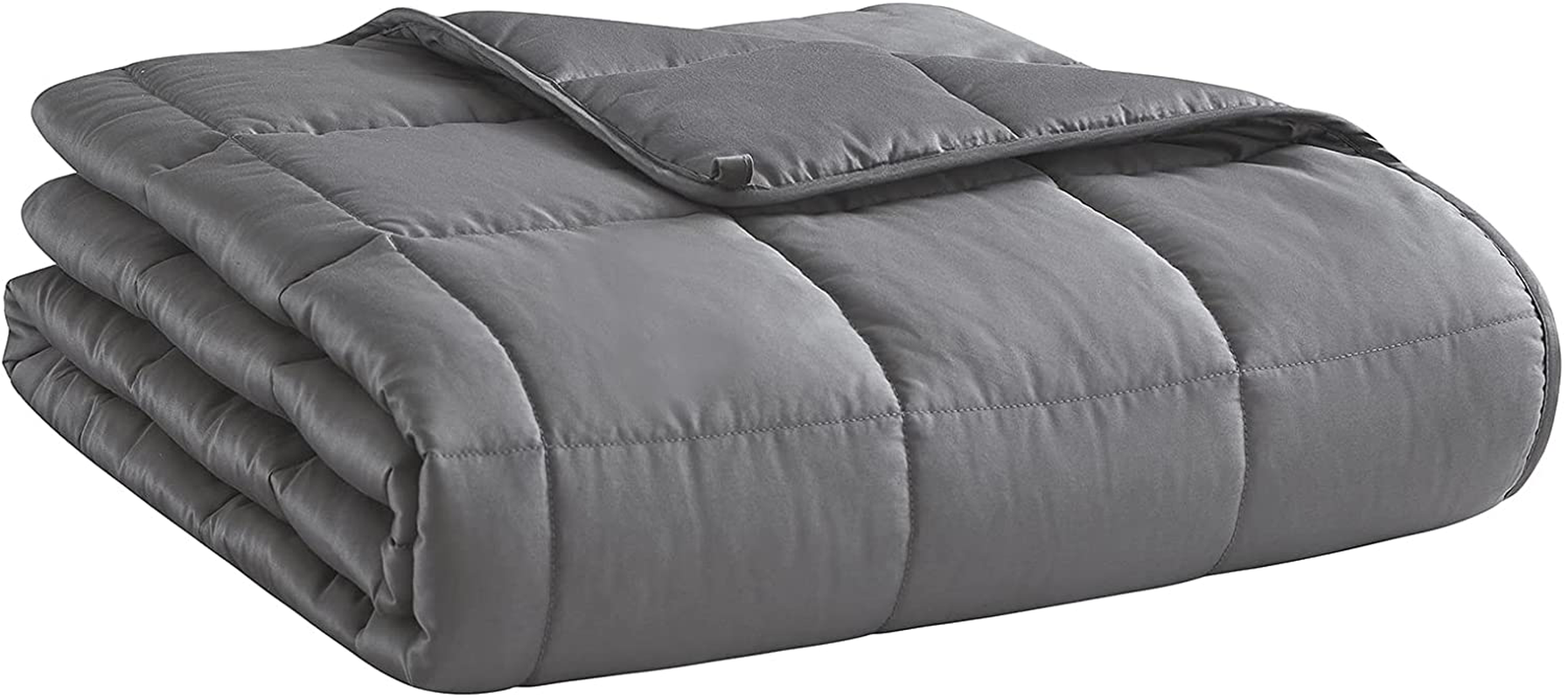 Weighted Blanket (Dark Grey,48"X72"-15Lbs) Cooling Breathable Heavy Blanket Microfiber Material with Glass Beads Big Blanket for Adult All-Season Summer Fall Winter Soft Thick Comfort Blanket