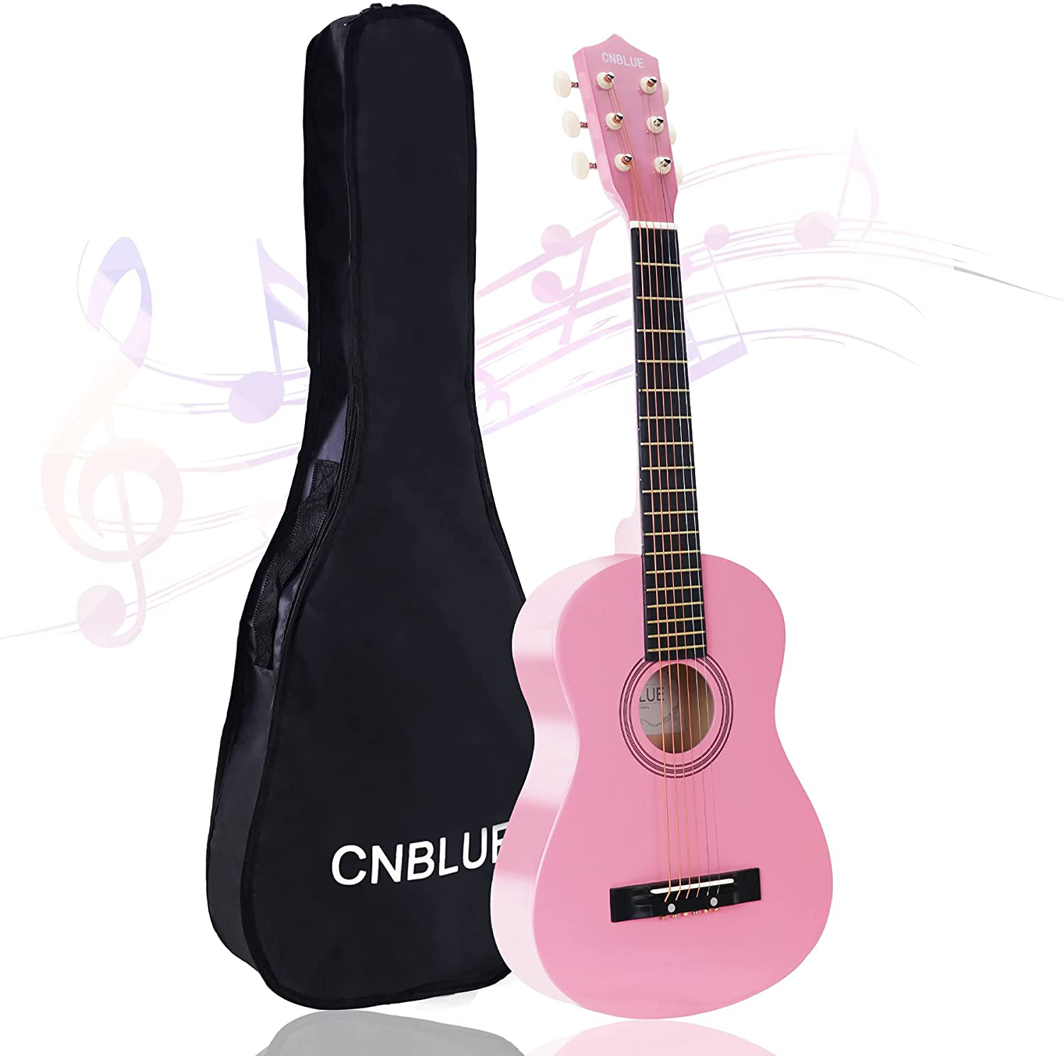 CNBLUE Acoustic Guitar Beginner Dreadnought Acoustic Guitar 30 Inch Kids Guitar 1/2 Size Mini Guitar ​Folk Small Guitar Steel Strings with Gig Bag