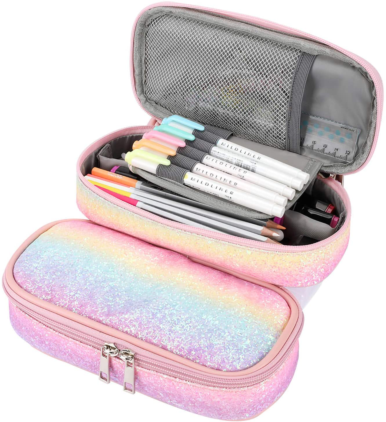 Pencil Case for Kids Glitter Little Girls Pen Pouch