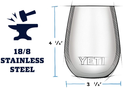YETI Rambler 10 oz Wine Tumbler, Vacuum Insulated, Stainless Steel with MagSlider Lid, Navy