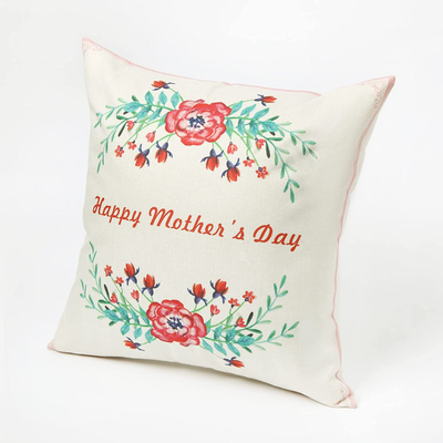 Mothers Day Throw Pillow Cover, 18*18’’, Flowers Leaves Throw Pillow Case Cusion Cover, Pillowcase Gift for Mom Grandma and Women Friend Home Decoration