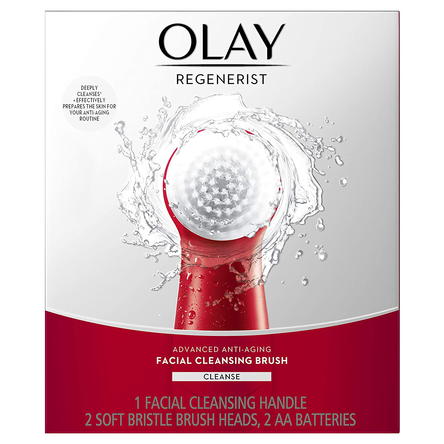 Facial Cleansing Brush by Olay Regenerist, Face Exfoliator with 2 Brush Heads