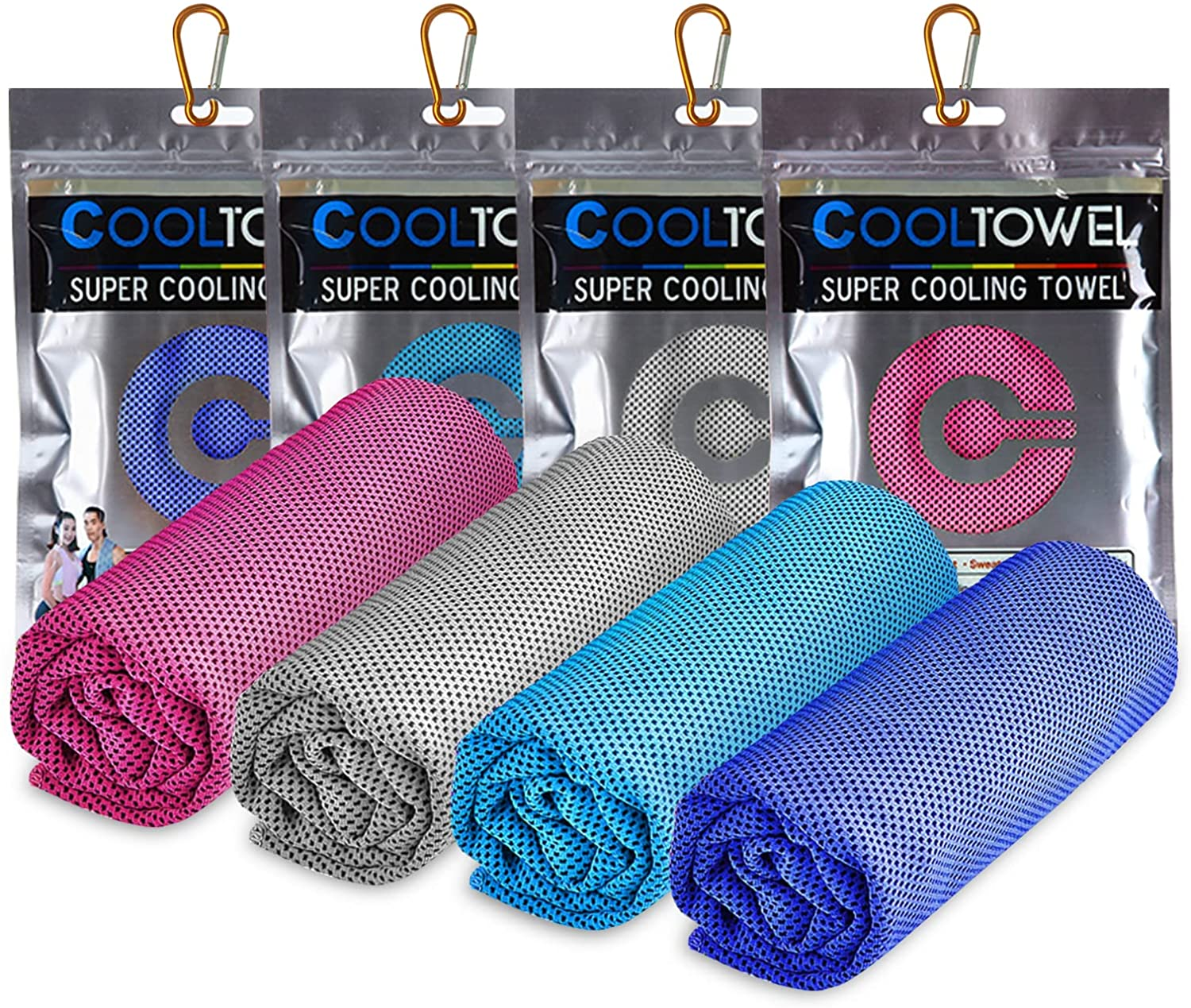 Cooling Towel (40"X12") Microfiber Cool Towel for Neck, Soft Breathable Workout Towels for Gym, Running, Yoga and More Activities