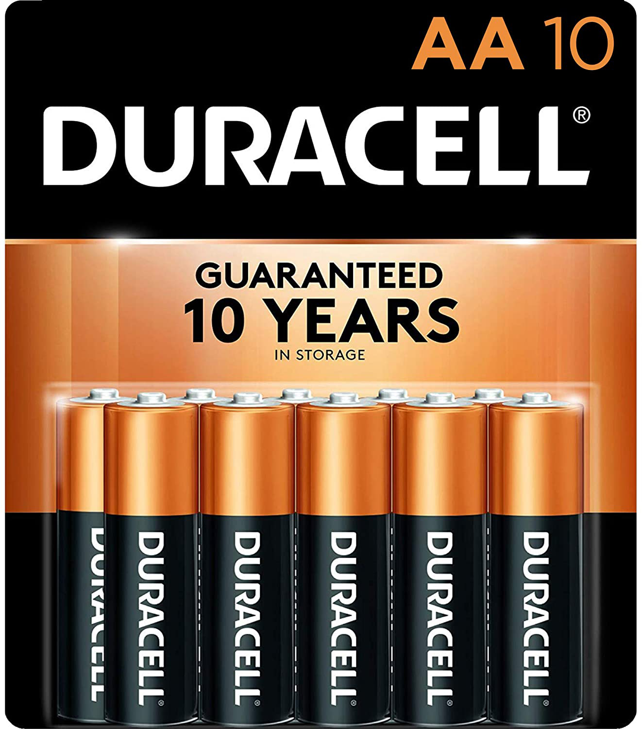 Duracell - CopperTop AA Alkaline Batteries - long lasting, all-purpose Double A battery for household and business