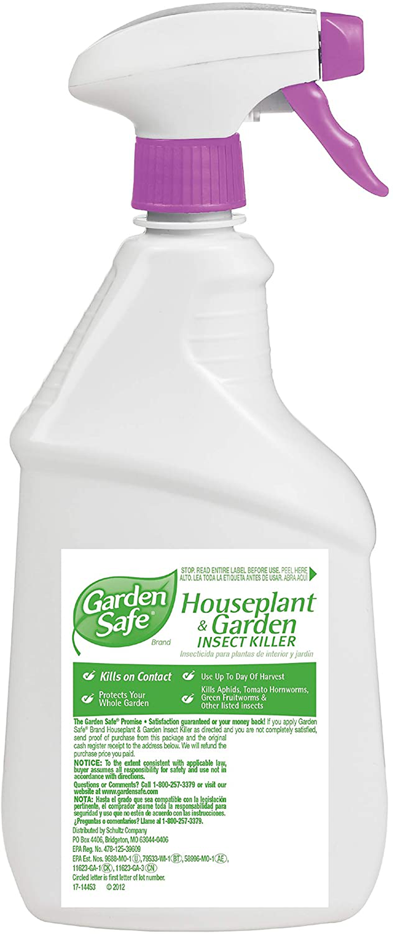 Garden Safe Brand Houseplant & Garden Insect Killer, Ready-to-Use, 24-Ounce, 4-Pack