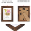 4x6 Picture Frame Set of 4, Display Photo 4x6 with Mat or 5x7 without Mat, Wooden Rustic Picture Frames for Tabletop or Wall Mounting, Brown