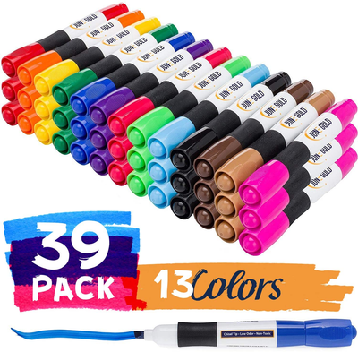 39 Assorted Colored Dry Erase Whiteboard Markers, 13 Unique Colors, Chisel Tip, Low Odor, Comfortable Grip & Vivid Lines
