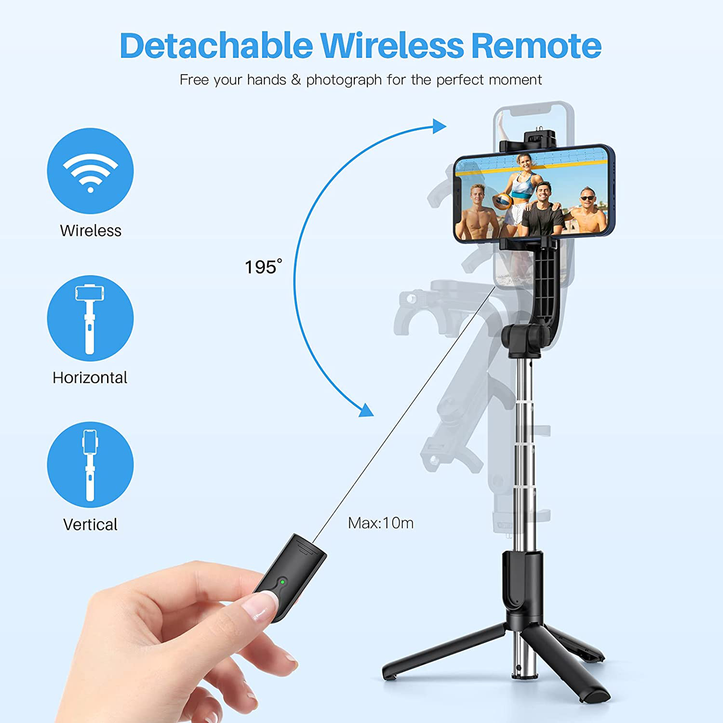 Yoozon Selfie Stick Phone Tripod, All in One Extendable & Portable Iphone Tripod Selfie Stick with Wireless Remote, Compatible with Iphone 13 Pro Max/13 Mini/13/12, Galaxy S21/Note 20/S10, Google Etc