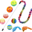 18 Pcs Cat & Kitten Toys Assortments, Cat Teaser Wand, Interactive Bell Toy, Sparkle Balls 