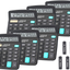 Calculators, BESTWYA 12-Digit Dual Power Handheld Desktop Calculator with Large LCD Display Big Sensitive Button (Black, Pack of 6)