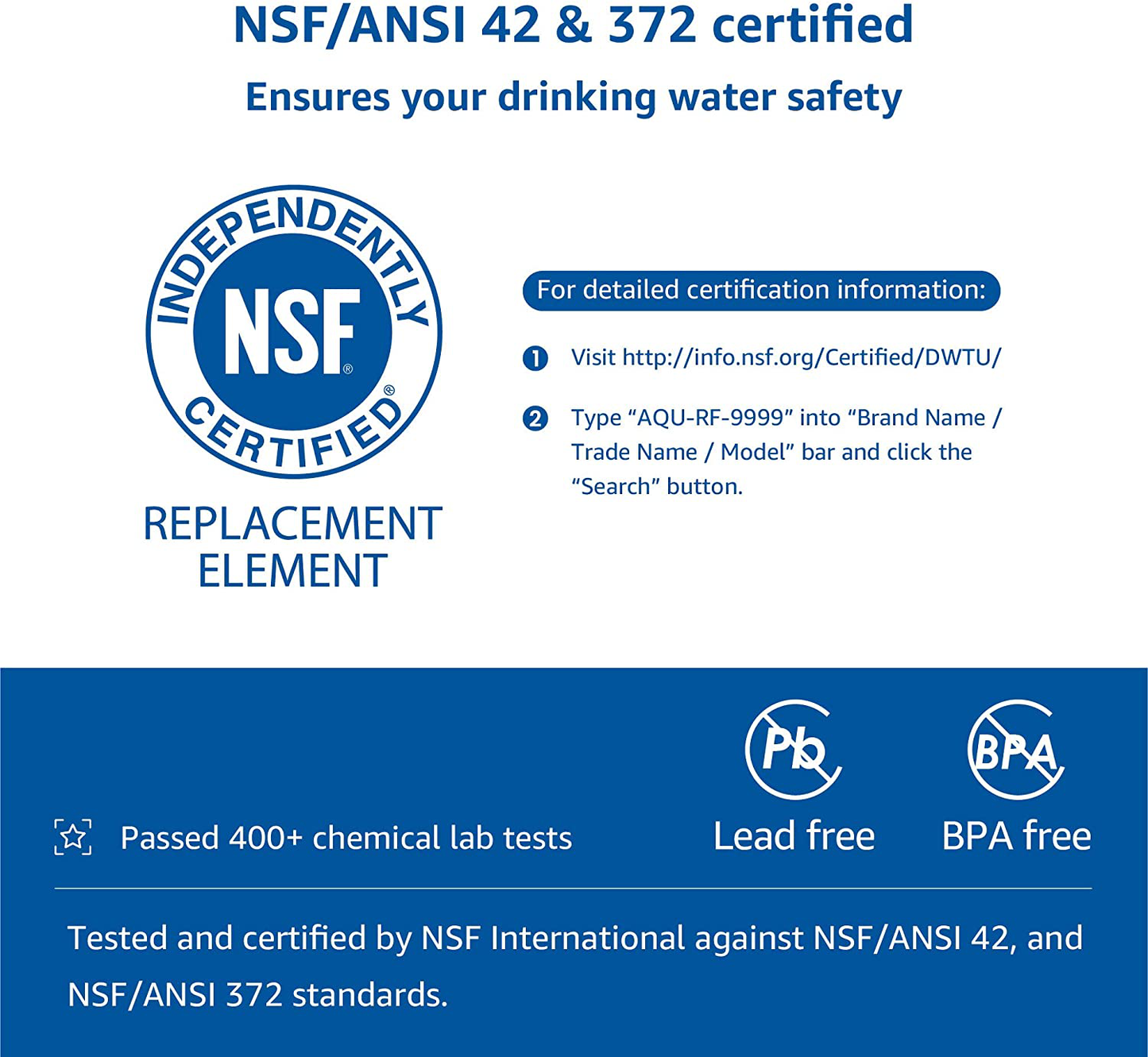 AQUACREST RF-9999 NSF Certified Water Filter, Replacement for Pur RF9999 Faucet Water Filter, Pur Faucet Model FM-2500V, FM-3700, PFM150W, PFM350V, PFM400H, PFM450S, Pur-0A1 (Pack of 6)