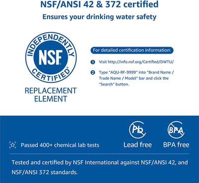 AQUACREST RF-9999 NSF Certified Water Filter, Replacement for Pur RF9999 Faucet Water Filter, Pur Faucet Model FM-2500V, FM-3700, PFM150W, PFM350V, PFM400H, PFM450S, Pur-0A1 (Pack of 6)