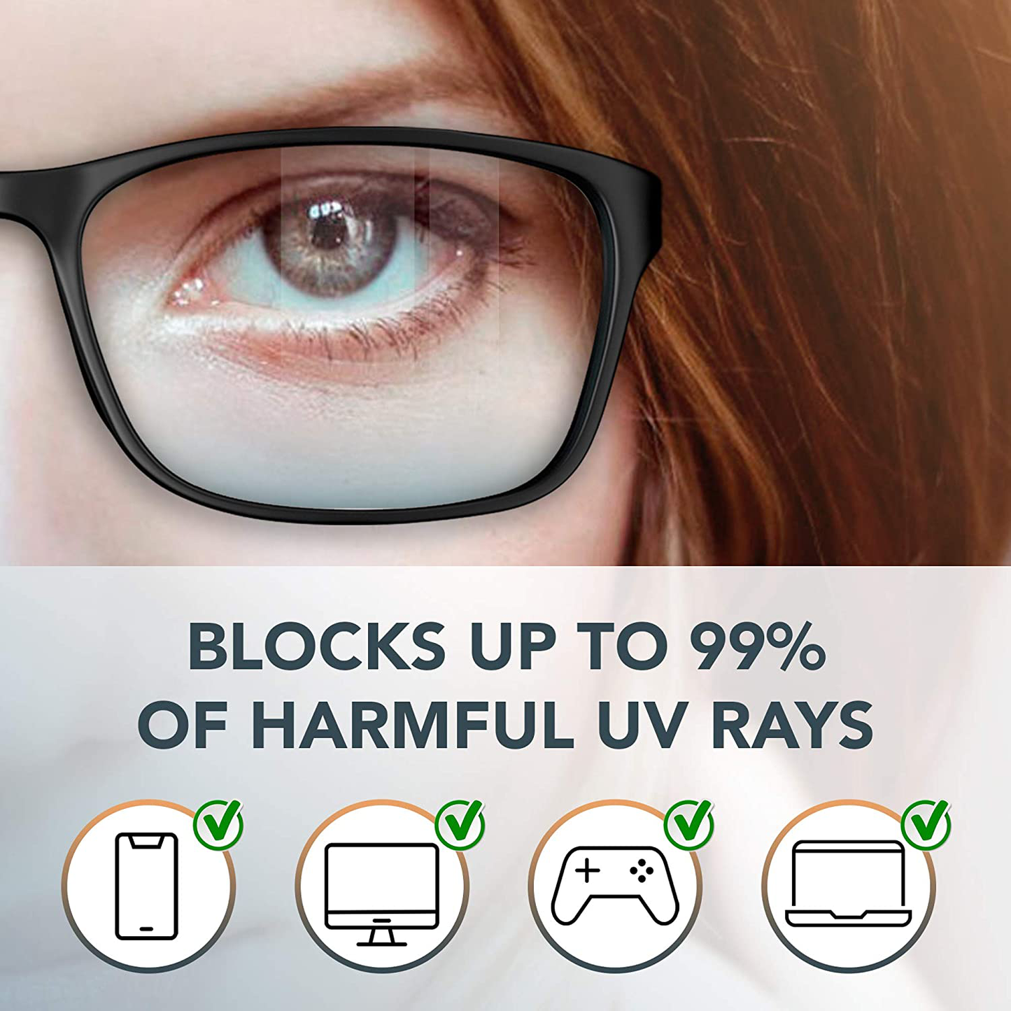 Stylish Blue Light Blocking Glasses for Women or Men - Ease Computer and Digital Eye Strain, Dry Eyes, Headaches and Blurry Vision - Instantly Blocks Glare from Computers and Phone Screens w/Case