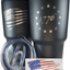 30Oz Army Veteran Tumbler - Double Insulated - with Silicone Straw and USA Sticker (Army Veteran)