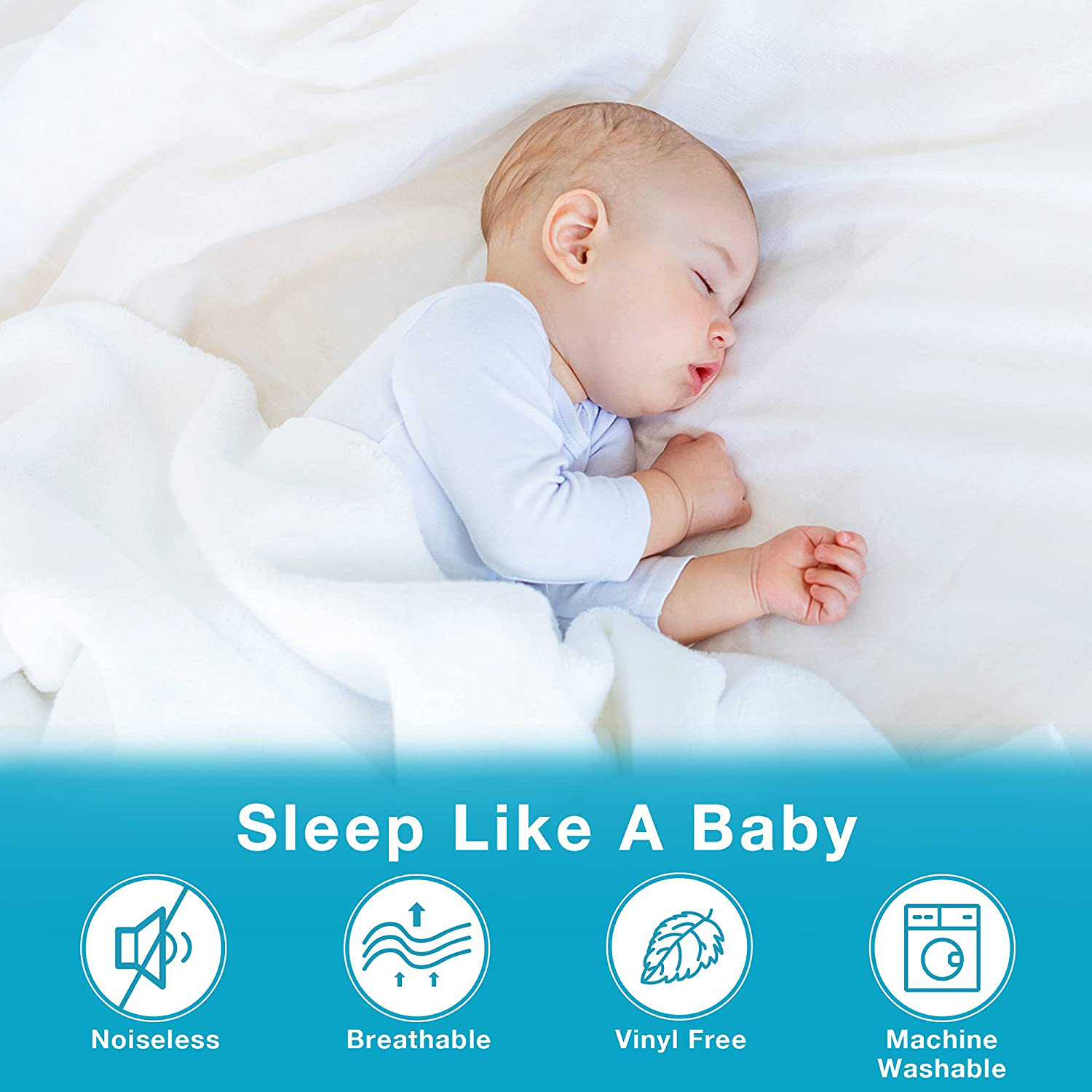 King Size Quilted Fitted Waterproof Mattress Pad, Soft Mattress Protector for King Size Bed, 6-18 inches Deep Pocket Fitted Mattress Cover, White