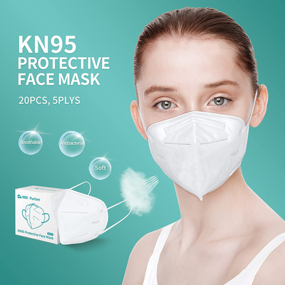 20 Pack Certified KN95 Face Mask - 5-Layer Protective Face Mask, White