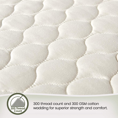 Whisper Organics, 100% Organic Mattress Protector - Quilted Fitted Mattress Pad Cover, GOTS Certified Breathable Mattress Protector - Ivory Color, 17" Deep Pocket (Full Bed Size)