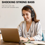 6S Wireless Bluetooth Headphones over Ear, Hi-Fi Stereo Foldable Wireless Stereo Headsets Earbuds with Built-In Mic, Volume Control, FM for Phone/Pc (Black & Gold)