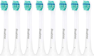 Brushmo Compact Replacement Toothbrush Heads Compatible for HX6023 to Use with Philips Sonicare Electric Toothbrush, 8 Pack