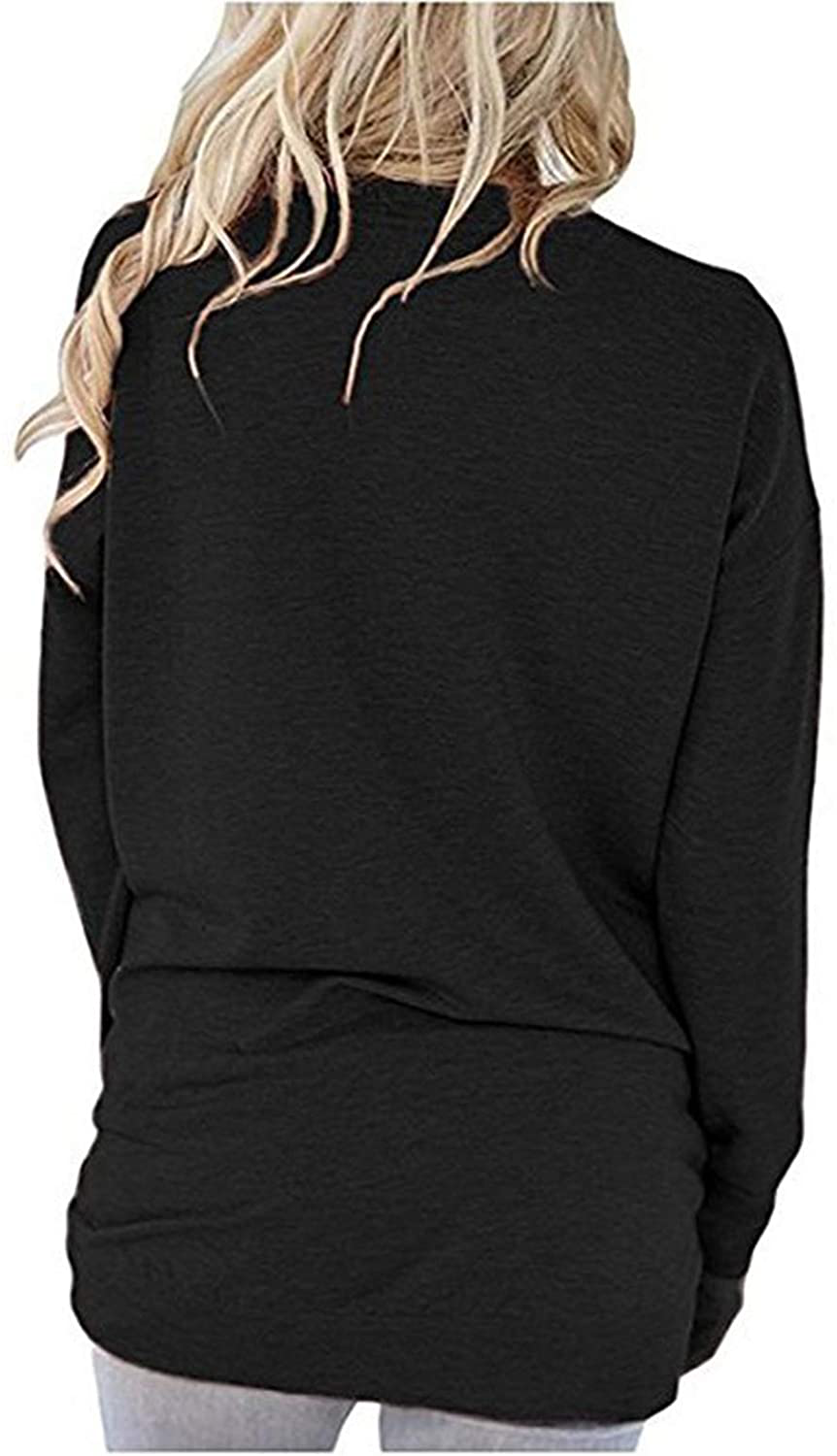 ZILIN Women's Casual Letter Print Crewneck T-Shirt Long Sleeve Tunic Tops Sweatshirt with Pockets