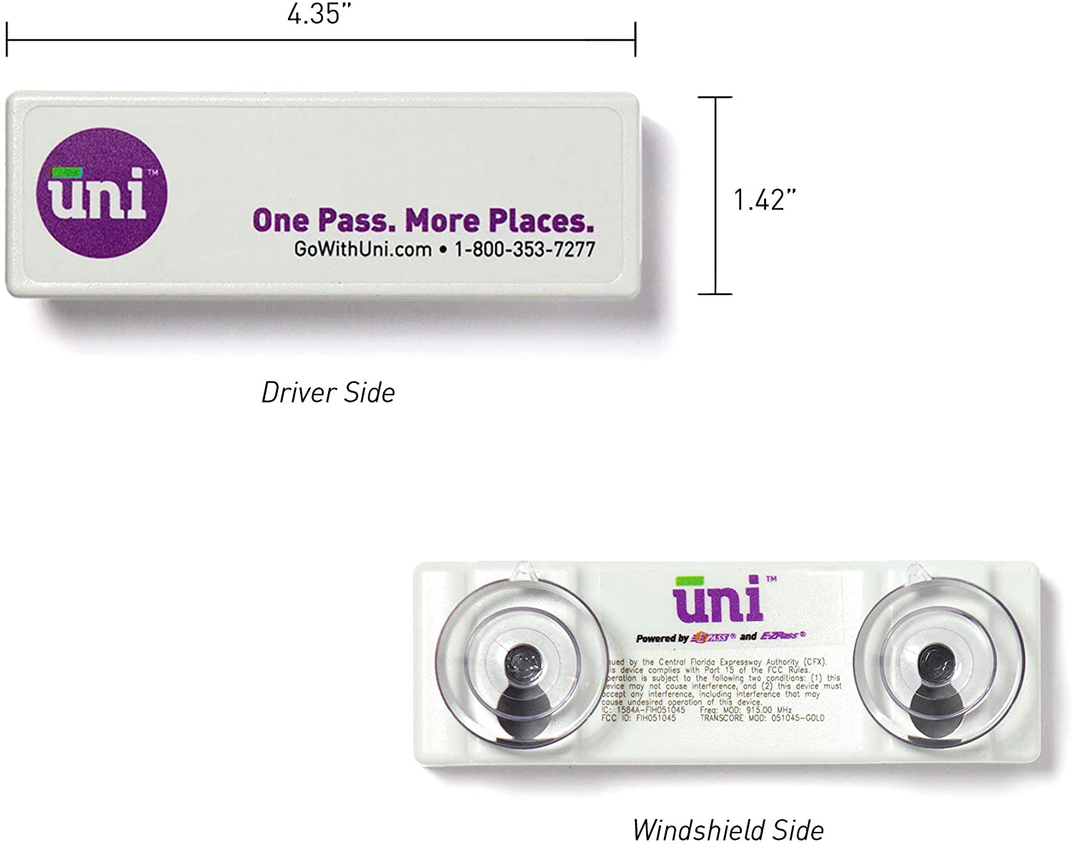 Uni Prepaid Portable Toll Pass, Automatic Payment for Nonstop Travel Through 18 States