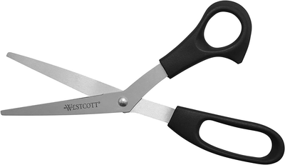 Westcott All Purpose Value Scissors, 8" Bent, Pack of 3, Black (13402)