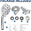 6 Functions Handheld Shower Head Set Hopopro High Pressure Shower Head High Flow Hand Held Showerhead Set with 59 Inch Hose Bracket Teflon Tape Rubber Washers