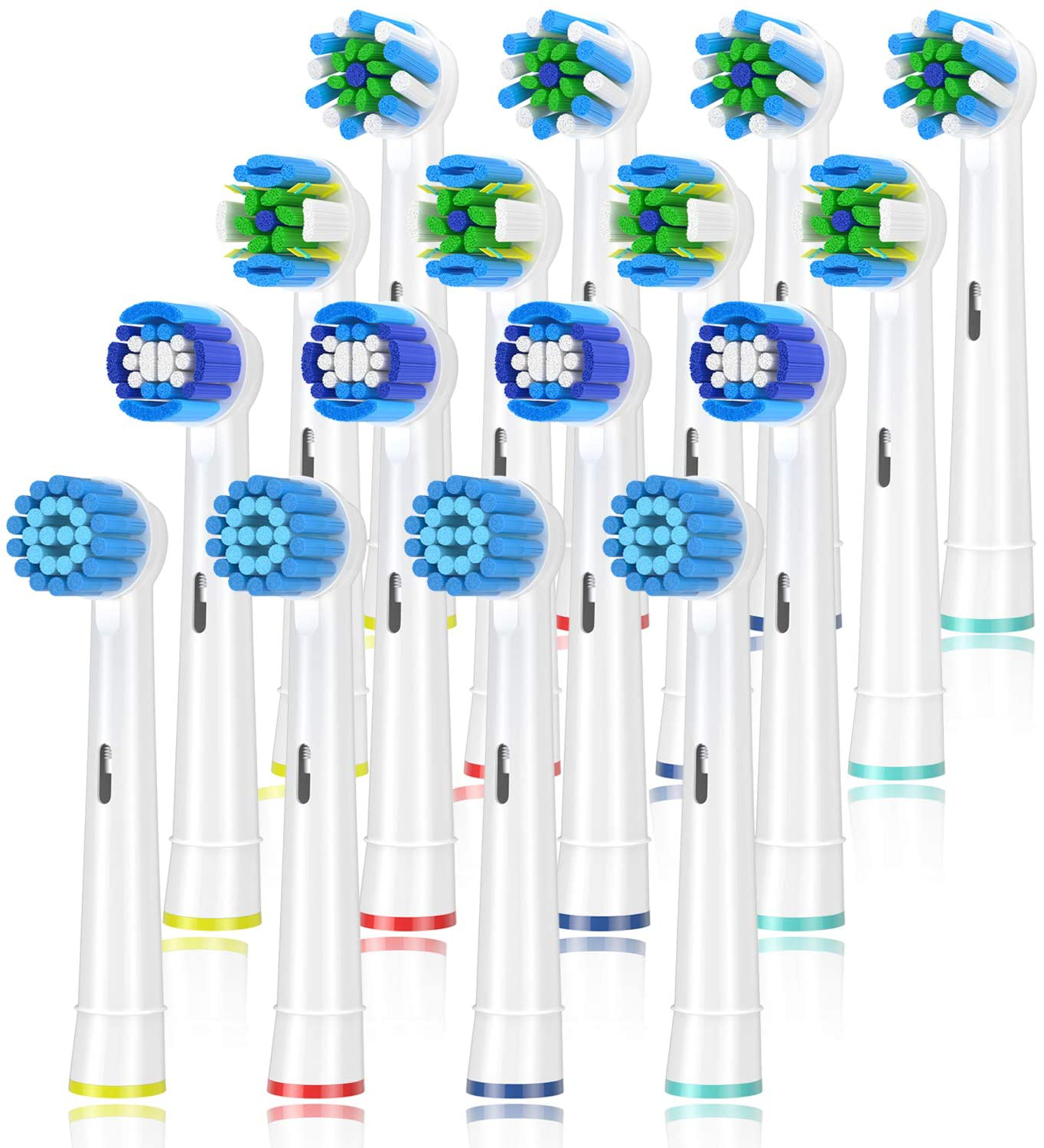 Replacement Toothbrush Heads for Braun Oral b, Compatible with Oral-B 7000/Pro 1000/9600/ 5000/3000/8000/Genius and Smart Electric Toothbrush, 16 Pcs