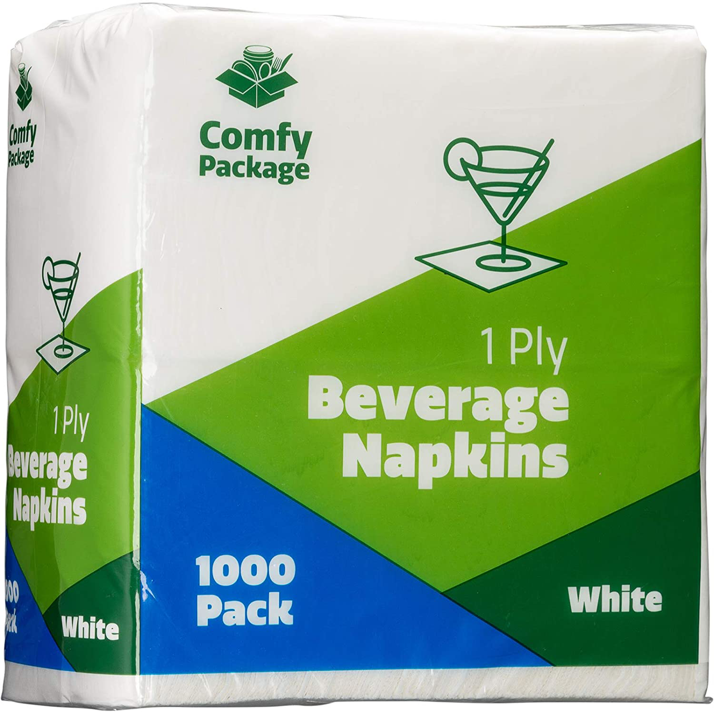 White Beverage Napkins 1-Ply [1000 Pack], Bulk Cocktail Napkins, Restaurant Paper Napkins