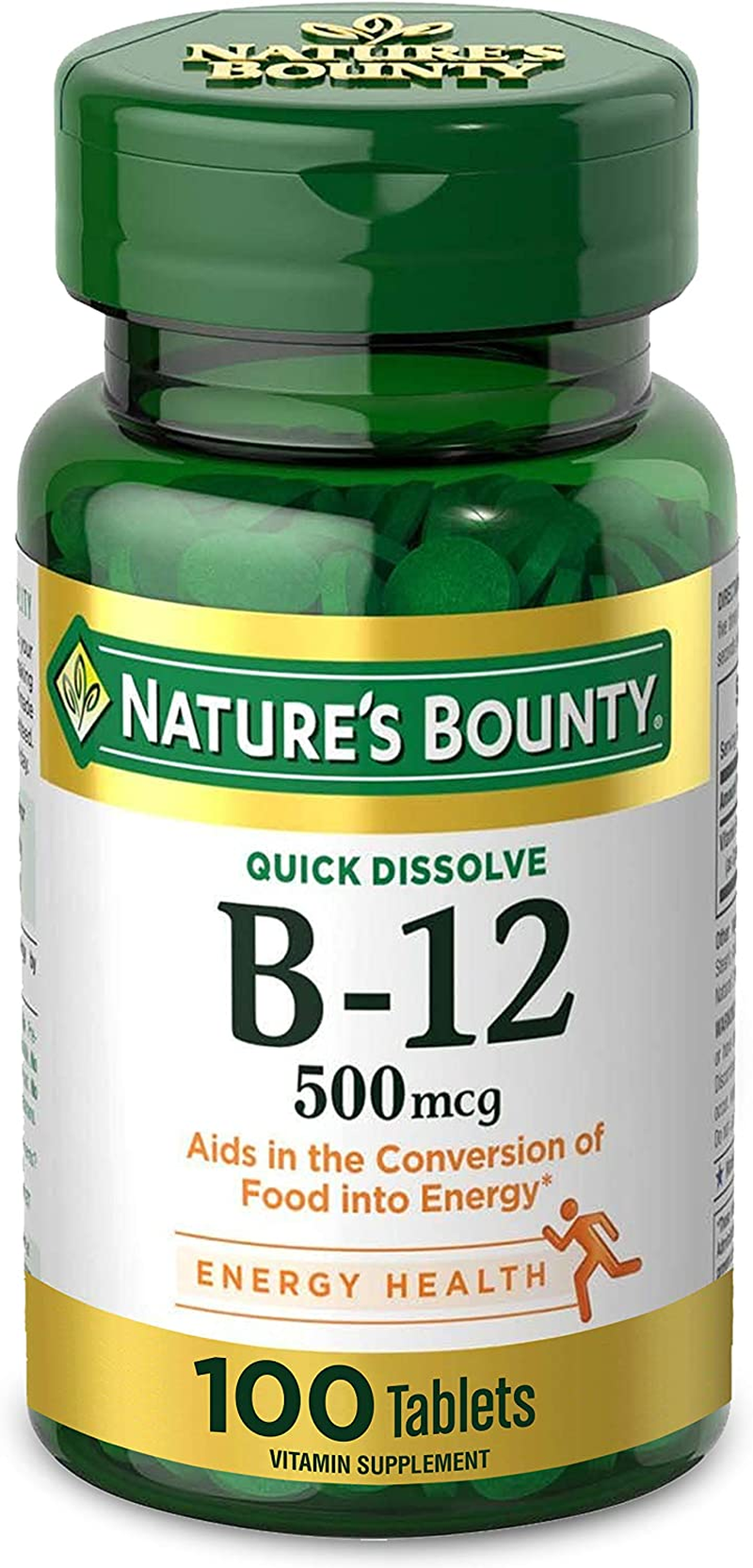 Nature S Bounty Vitamin B12, Supports Energy Metabolism and Nervous System Health, 500Mcg, Tablets, 100 Ct