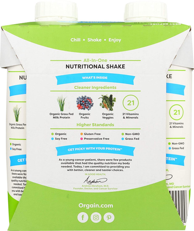 Orgain, Nutri Shake Sweet Vanilla Bean Organic, 11 Fl Oz, 4 Pack