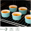 DOWAN Ramekins 6 oz Oven Safe - 6 oz Ramekins for Creme Brulee Souffle, Porcelain Ramekins for Baking, Classic Style Ramekins Bowls, Set of 6, Blue